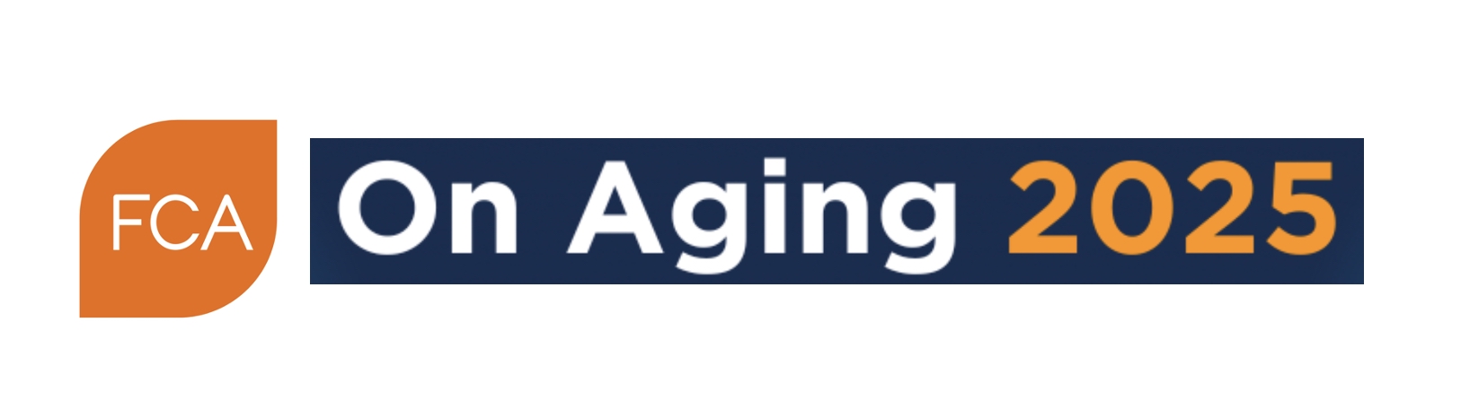 Orange logo with the acronym FCA. The words 